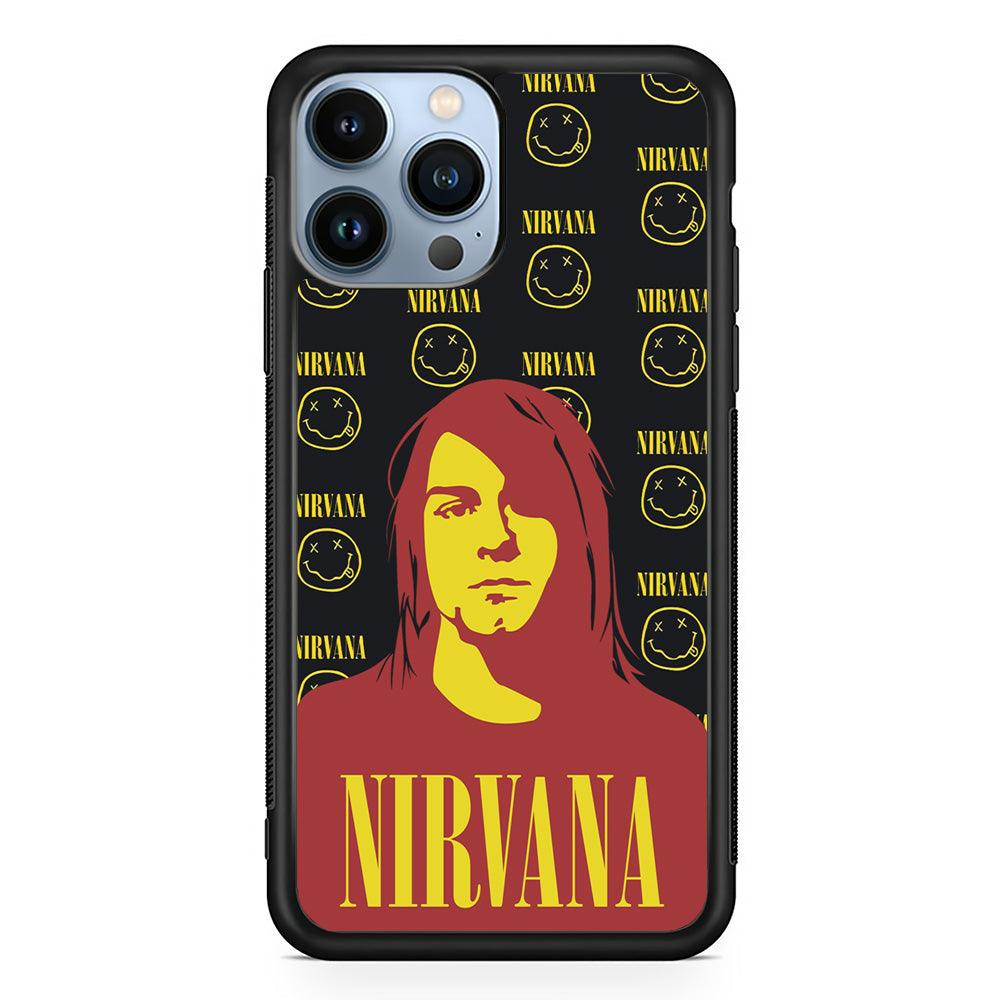 Nirvana Kurt Cobain Silhouettes iPhone 13 Pro Case-Rubber White (2D Case)-Oxvistore