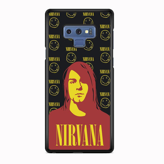 Nirvana Kurt Cobain Silhouettes Samsung Galaxy Note 9 Case-Rubber Black (2D Case)-Oxvistore