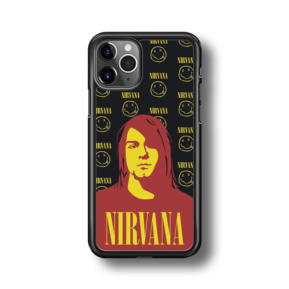 Nirvana Kurt Cobain Silhouettes iPhone 11 Pro Case-Rubber Black (2D Case)-Oxvistore