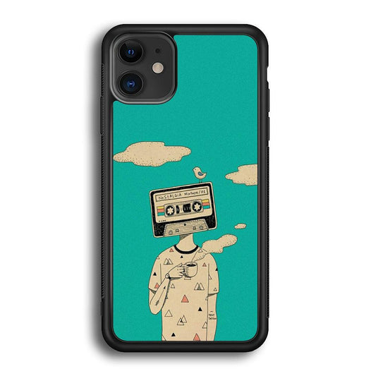 Nostalgia Mixtape iPhone 12 Case-Rubber White (2D Case)-Oxvistore
