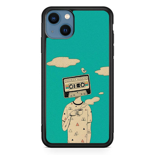 Nostalgia Mixtape iPhone 15 Case-Rubber White (2D Case)-Oxvistore