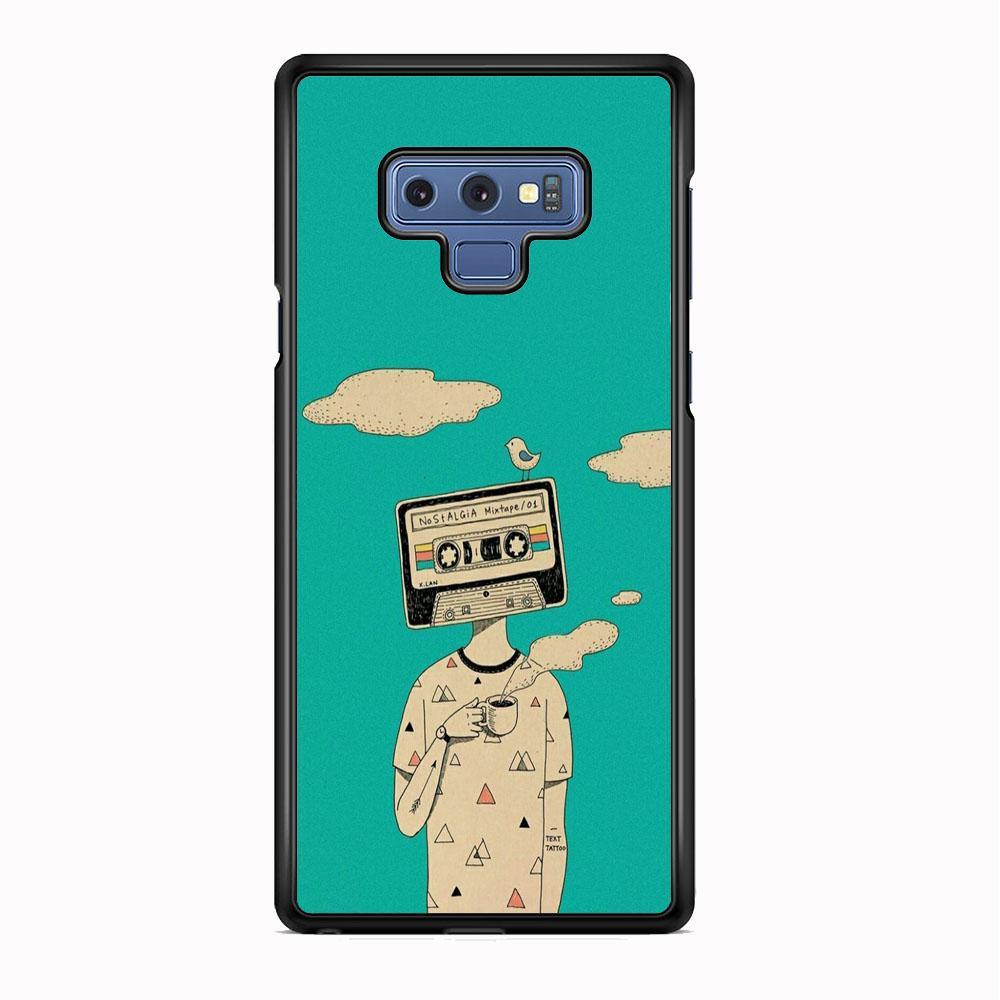 Nostalgia Mixtape Samsung Galaxy Note 9 Case-Rubber Black (2D Case)-Oxvistore