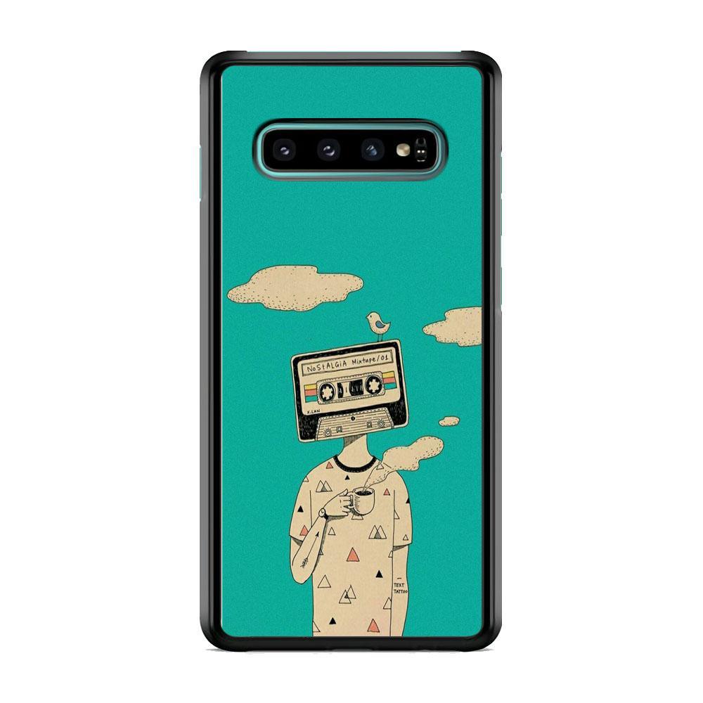 Nostalgia Mixtape Samsung Galaxy S10 Case-Rubber Black (2D Case)-Oxvistore