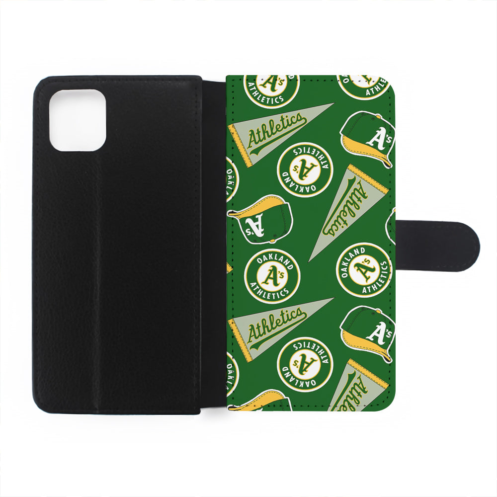 Oakland Athletics Pattern Flip Wallet Phone Case