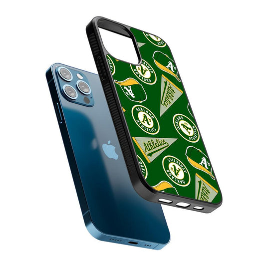 Oakland Athletics Pattern 2D Rubber Phone Case-Oxvistore