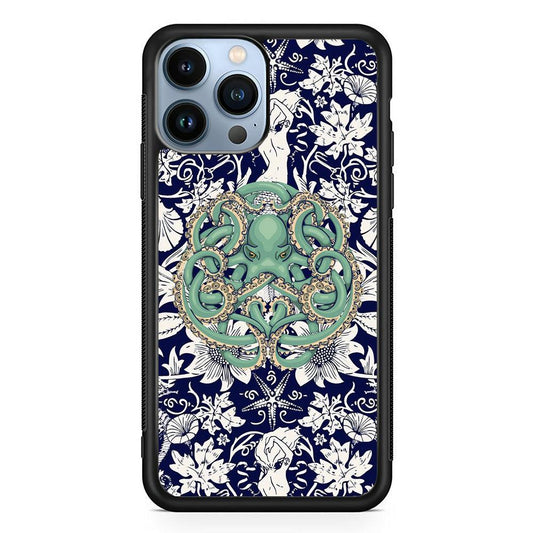 Octopus Ocean Grip iPhone 14 Pro Max Case-Rubber White (2D Case)-Oxvistore