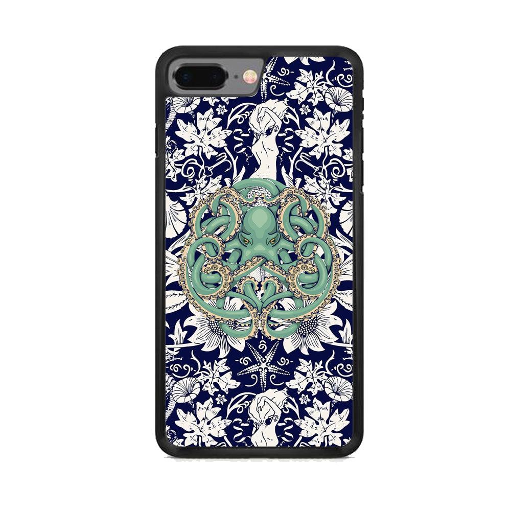 Octopus Ocean Grip iPhone 8 Plus Case-Rubber Black (2D Case)-Oxvistore