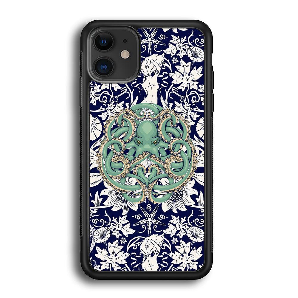 Octopus Ocean Grip iPhone 12 Case-Rubber Black (2D Case)-Oxvistore