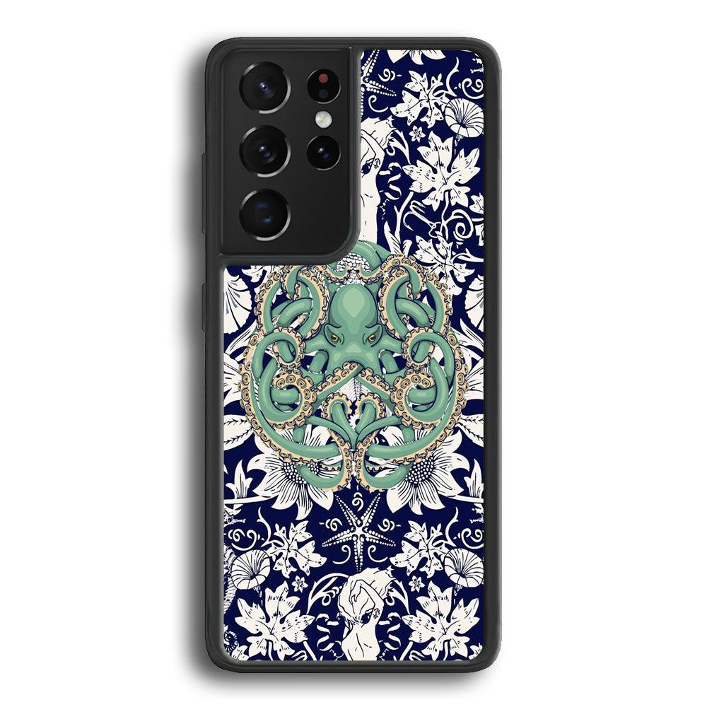 Octopus Ocean Grip Samsung Galaxy S22 Ultra Case-Rubber Black (2D Case)-Oxvistore