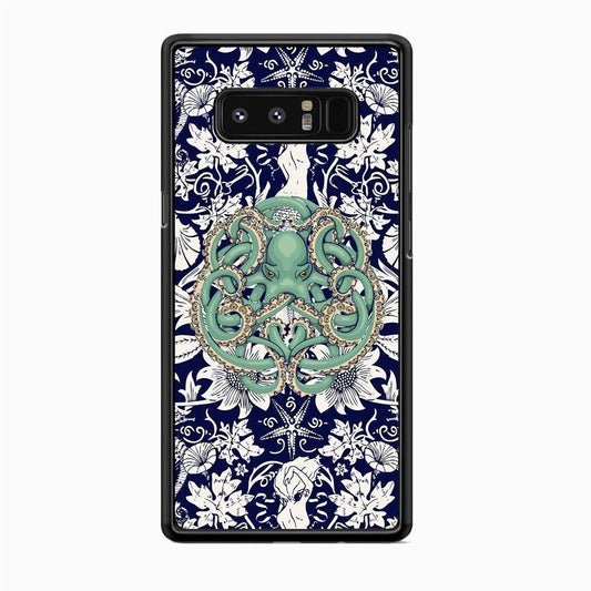 Octopus Ocean Grip Samsung Galaxy Note 8 Case-Rubber White (2D Case)-Oxvistore