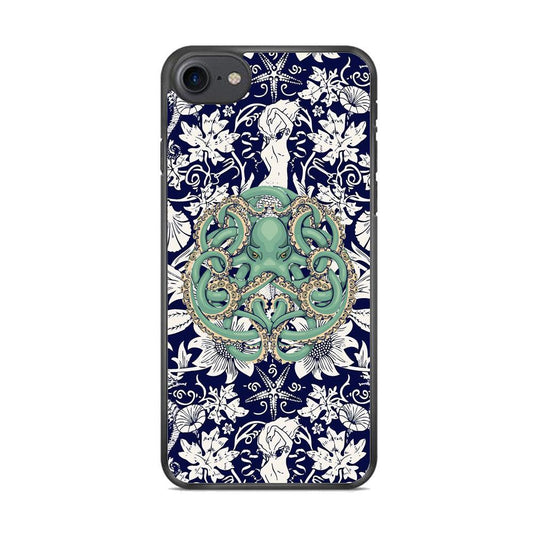 Octopus Ocean Grip iPhone 7 Case-Rubber White (2D Case)-Oxvistore