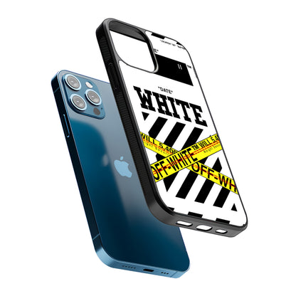 Off White Warning Line 2D Rubber Phone Case-Oxvistore