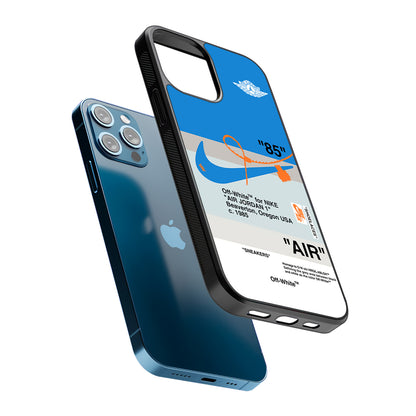 Off White x Nike Air Jordan Blue 2D Rubber Phone Case-Oxvistore