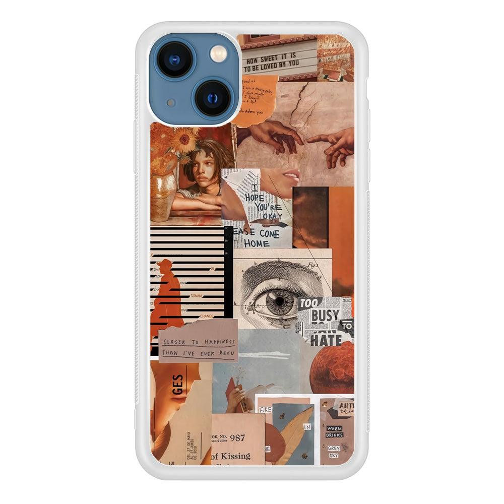 Old Paper Busy Eyes iPhone 15 Plus Case-Oxvistore