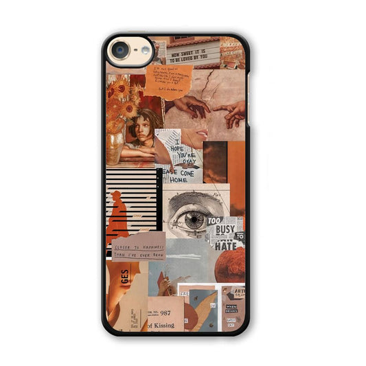 Old Paper Busy Eyes iPod Touch 6 Case-Plastic Black (2D Case)-Oxvistore