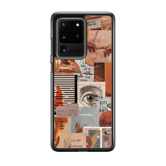 Old Paper Busy Eyes Samsung Galaxy S20 Ultra Case-3D Case-Oxvistore