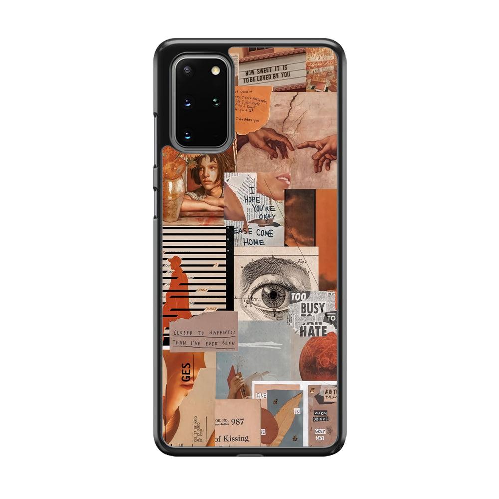 Old Paper Busy Eyes Samsung Galaxy S20 Plus Case-Rubber White (2D Case)-Oxvistore