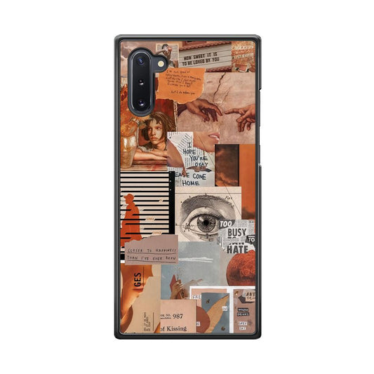 Old Paper Busy Eyes Samsung Galaxy Note 10 Case-Rubber White (2D Case)-Oxvistore