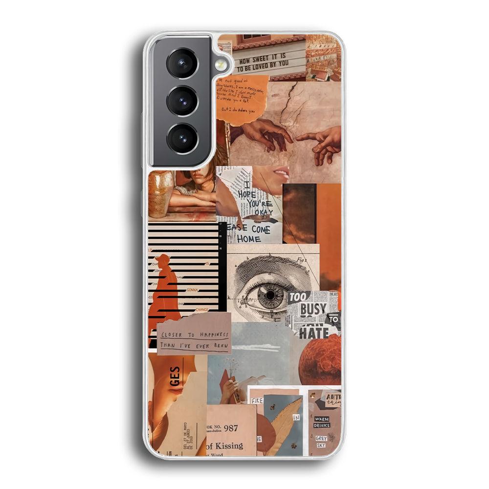 Old Paper Busy Eyes Samsung Galaxy S21 Plus Case-Oxvistore