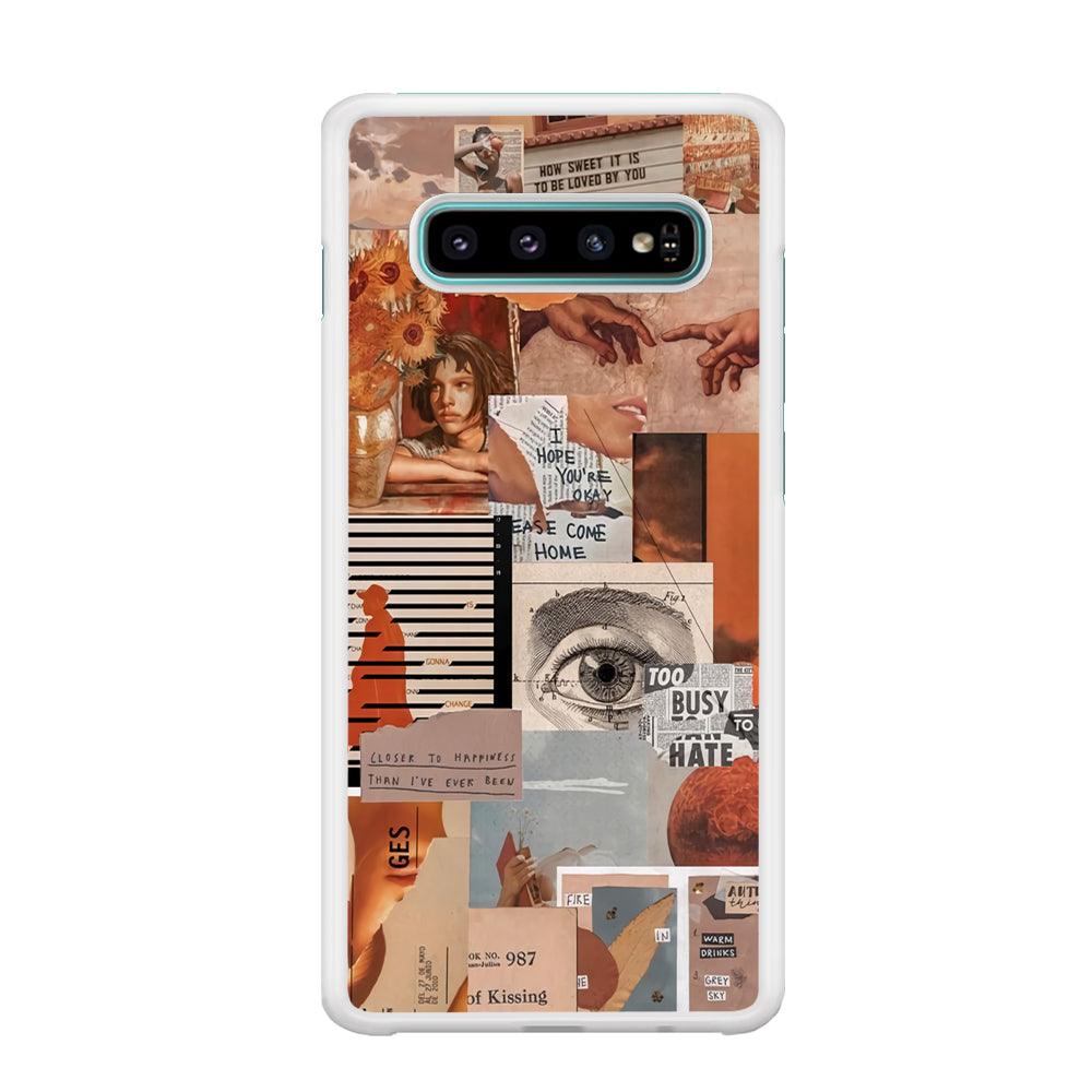 Old Paper Busy Eyes Samsung Galaxy S10 Case-Oxvistore