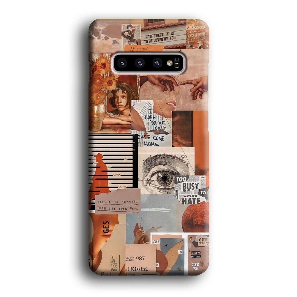 Old Paper Busy Eyes Samsung Galaxy S10 Plus Case-Oxvistore