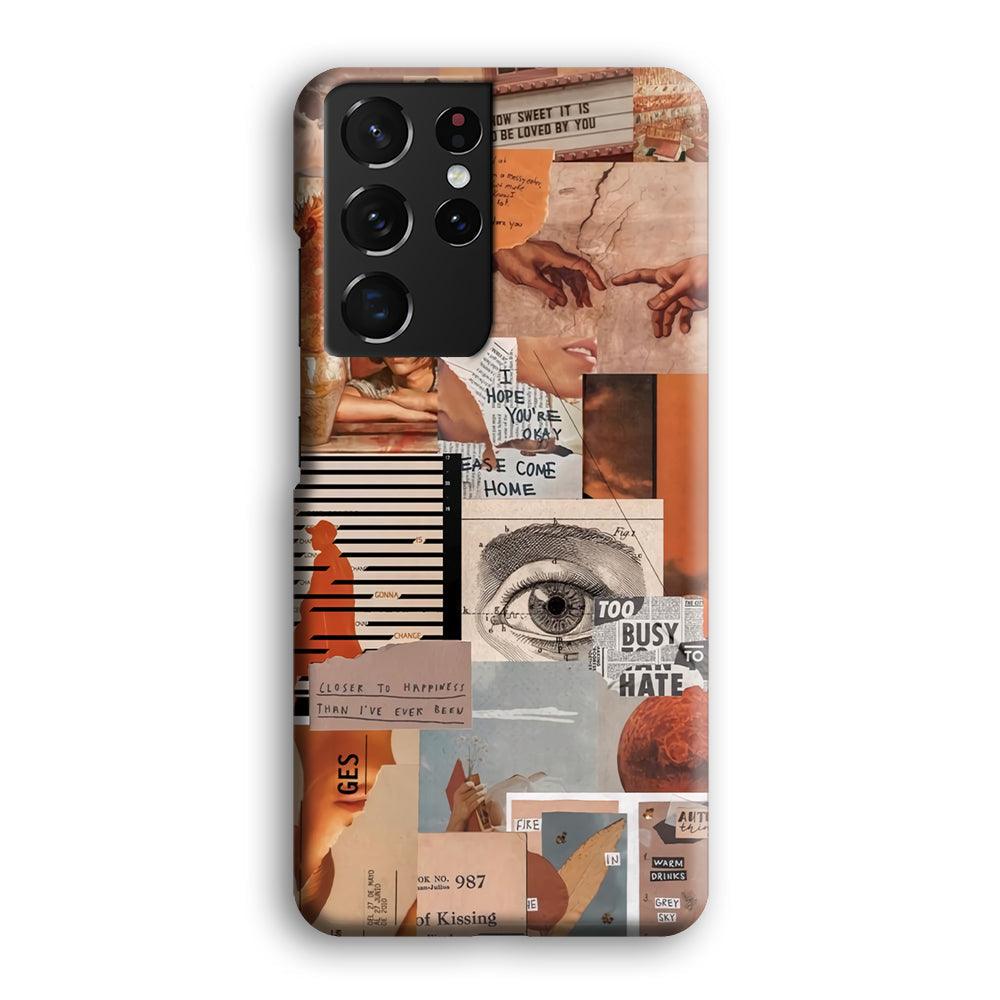 Old Paper Busy Eyes Samsung Galaxy S21 Ultra Case-Oxvistore