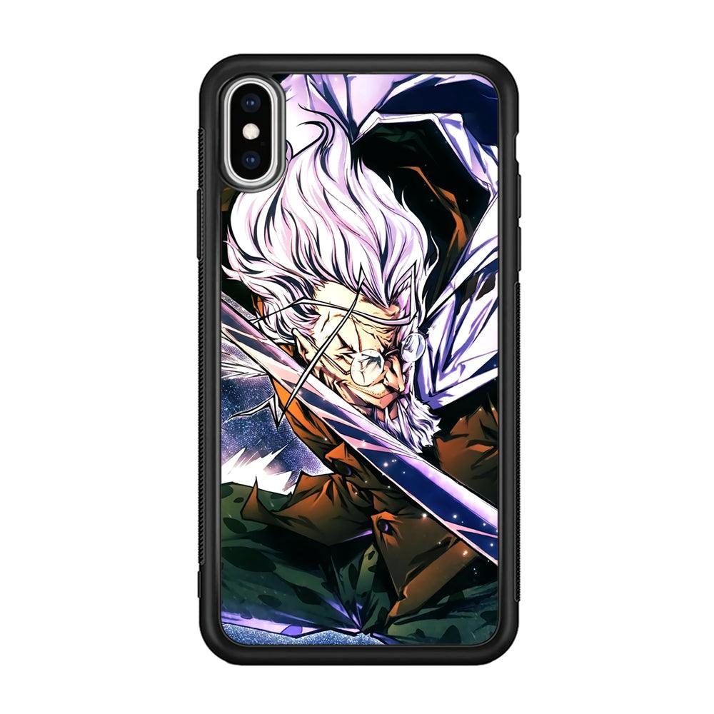 One Piece Dark King Rayleigh iPhone XS Case-Rubber Black (2D Case)-Oxvistore