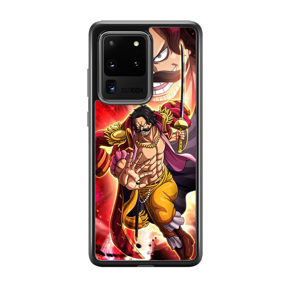 One Piece Gol D Roger Feel The Beast Samsung Galaxy S20 Ultra Case-Rubber Black (2D Case)-Oxvistore