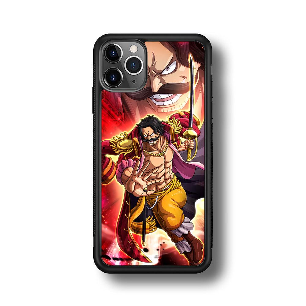 One Piece Gol D Roger Feel The Beast iPhone 11 Pro Case-Rubber Black (2D Case)-Oxvistore