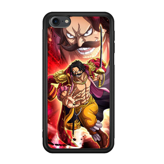 One Piece Gol D Roger Feel The Beast iPod Touch 6 Case-Rubber Black (2D Case)-Oxvistore