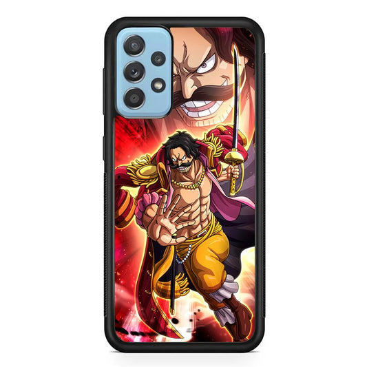 One Piece Gol D Roger Feel The Beast Samsung Galaxy A72 Case-Rubber Black (2D Case)-Oxvistore