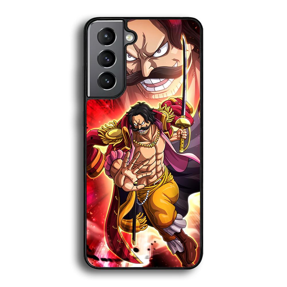 One Piece Gol D Roger Feel The Beast Samsung Galaxy S21 Case-Rubber Black (2D Case)-Oxvistore