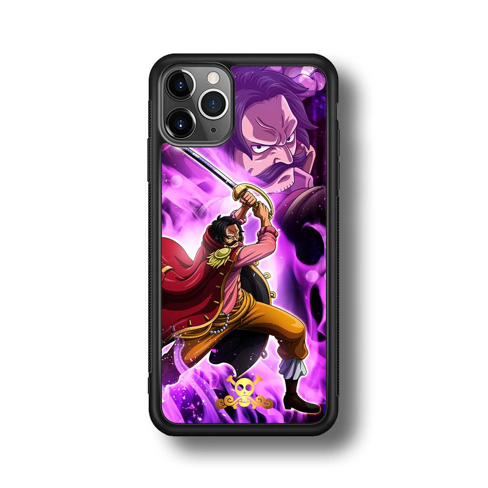 One Piece Gol D Roger Haki Kamusari iPhone 11 Pro Max Case-Rubber Black (2D Case)-Oxvistore