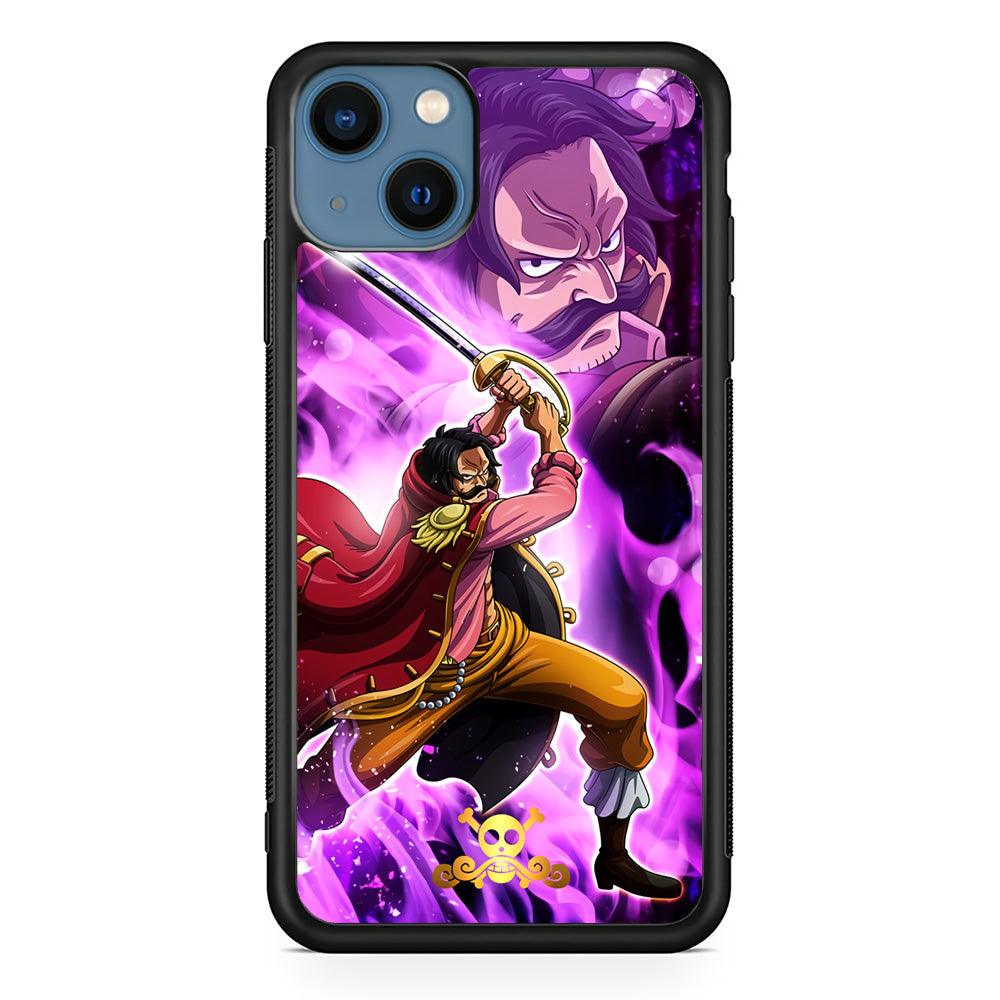 One Piece Gol D Roger Haki Kamusari iPhone 14 Case-Rubber Black (2D Case)-Oxvistore