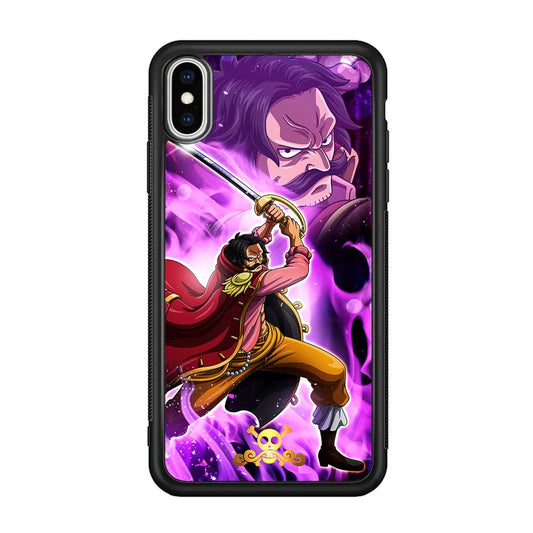 One Piece Gol D Roger Haki Kamusari iPhone X Case-Rubber Black (2D Case)-Oxvistore