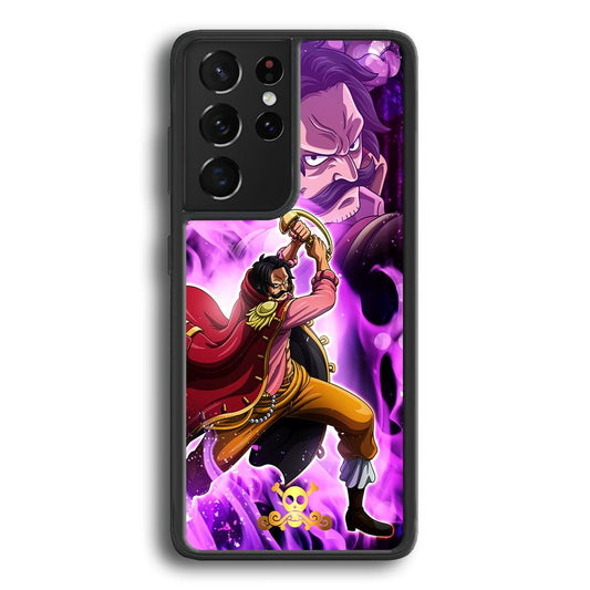 One Piece Gol D Roger Haki Kamusari Samsung Galaxy S24 Ultra Case-Rubber Black (2D Case)-Oxvistore