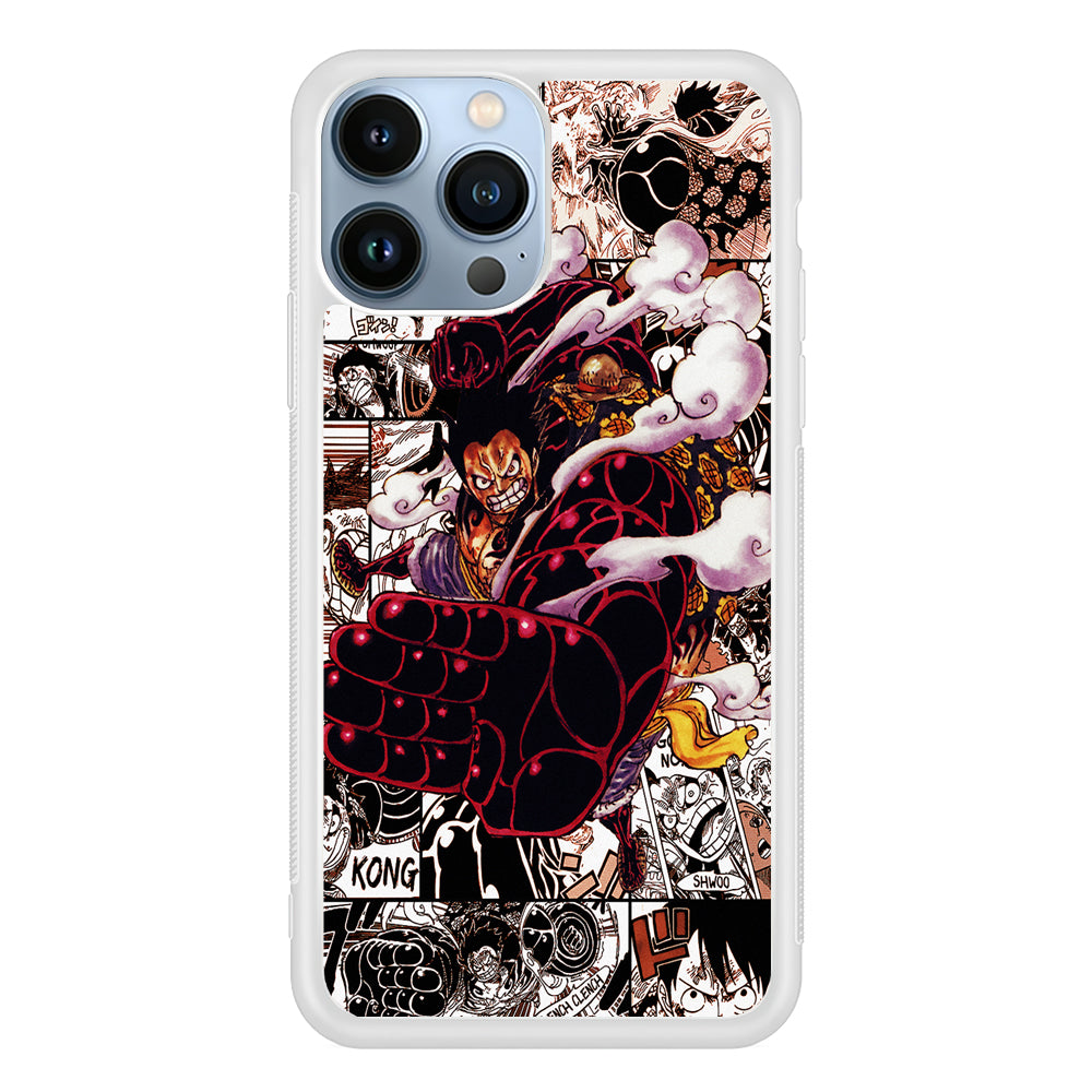 One Piece Luffy Gear 4 Comic 2D Rubber Phone Case