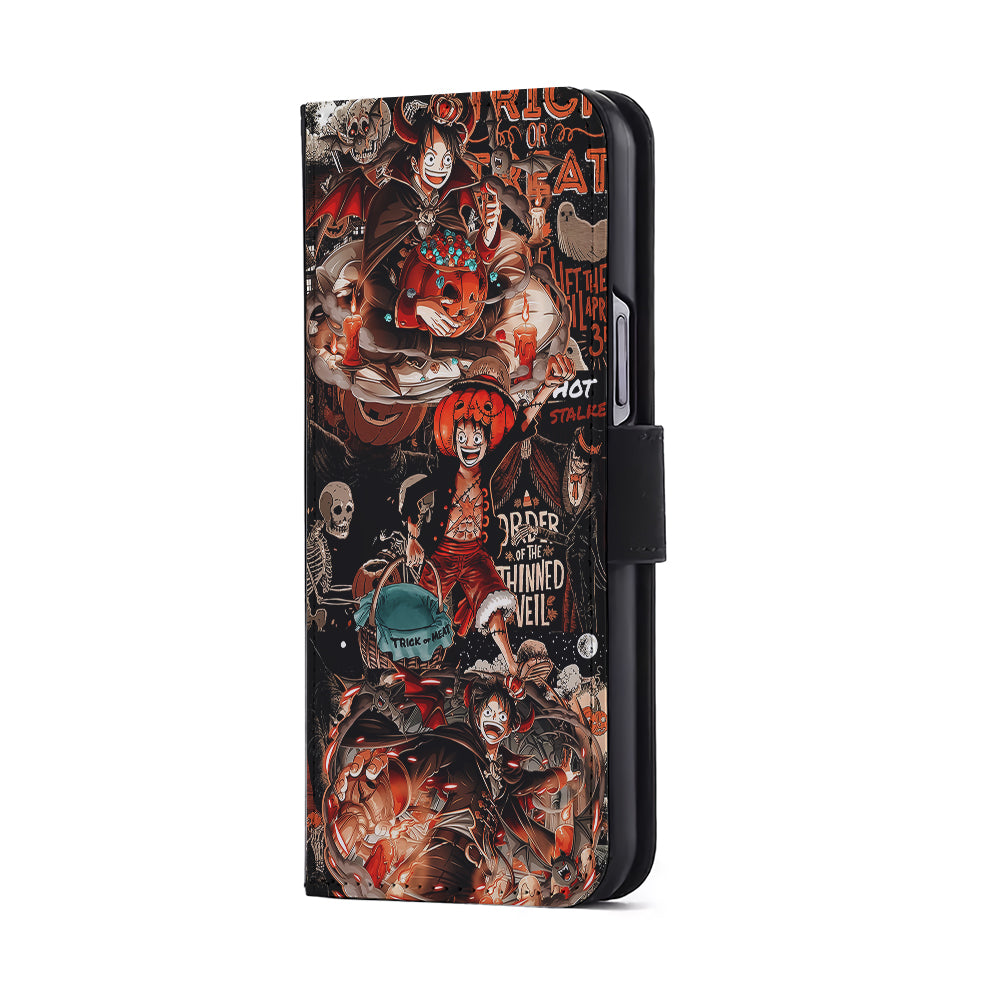 One Piece Luffy Halloween Flip Wallet Phone Case