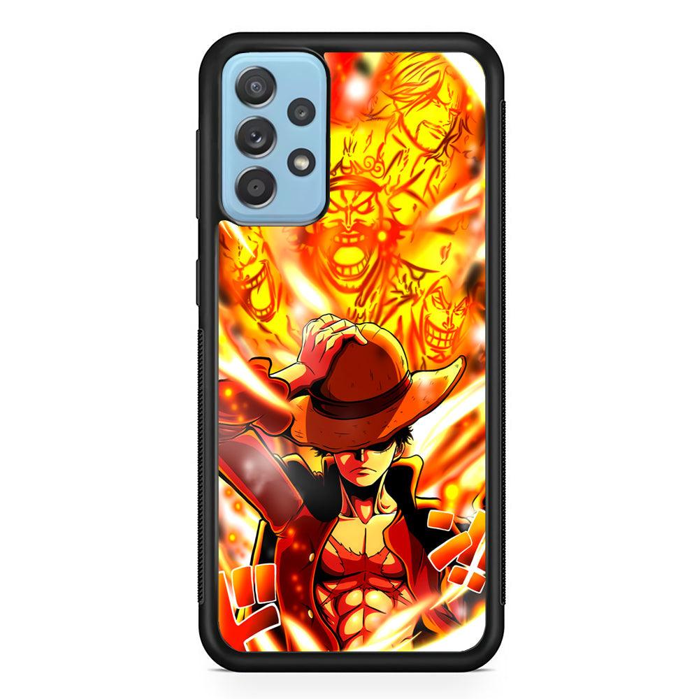 One Piece Luffy The Successor Samsung Galaxy A72 Case-Rubber Black (2D Case)-Oxvistore