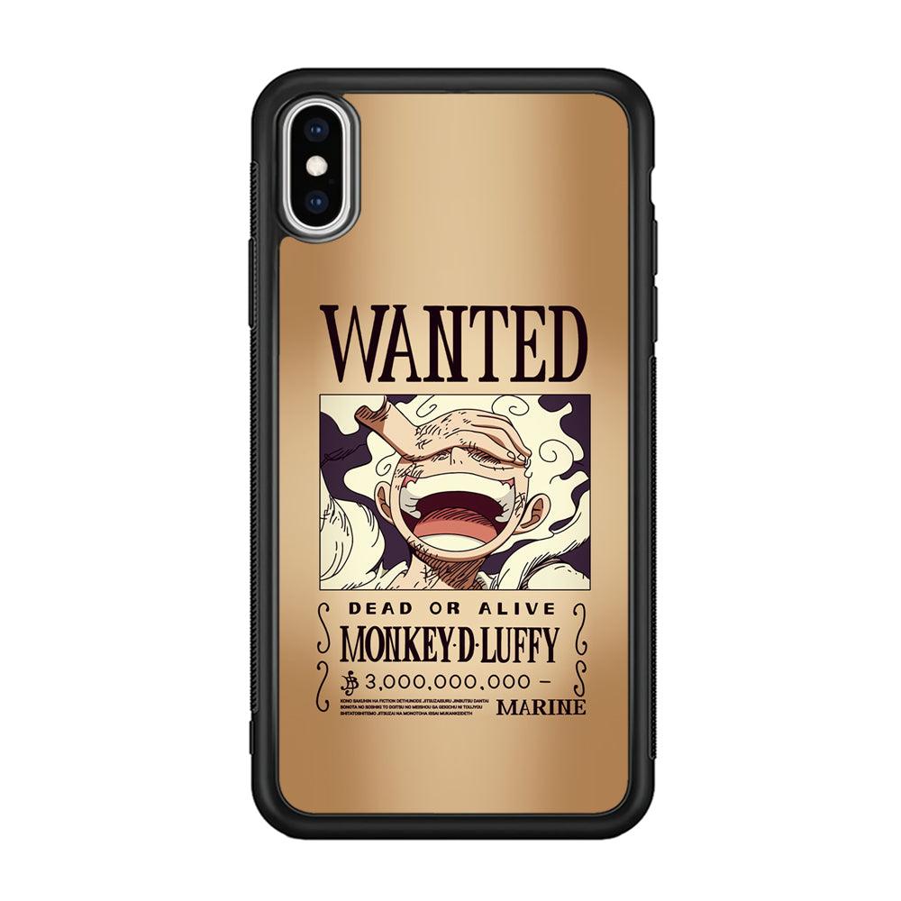 One Piece Luffy Yonkou's Bounty iPhone X Case-Rubber Black (2D Case)-Oxvistore