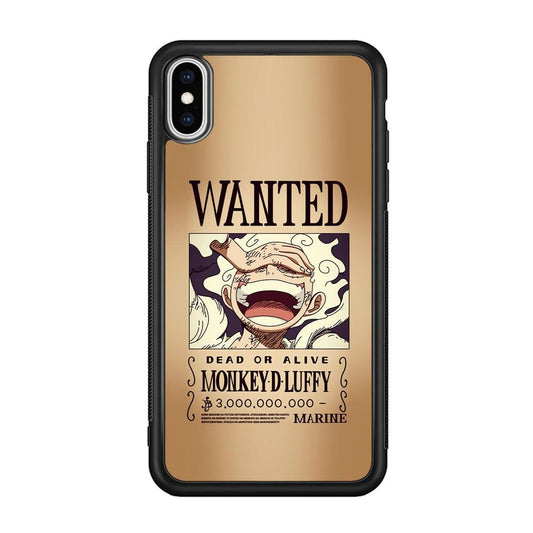 One Piece Luffy Yonkou's Bounty iPhone X Case-Rubber Black (2D Case)-Oxvistore
