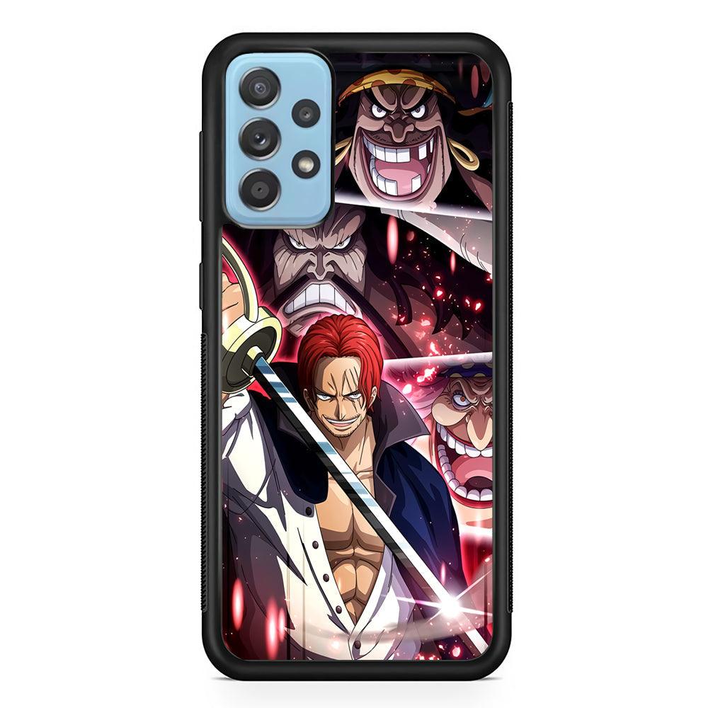 One Piece Shanks The Yonko Samsung Galaxy A52 Case-Rubber Black (2D Case)-Oxvistore