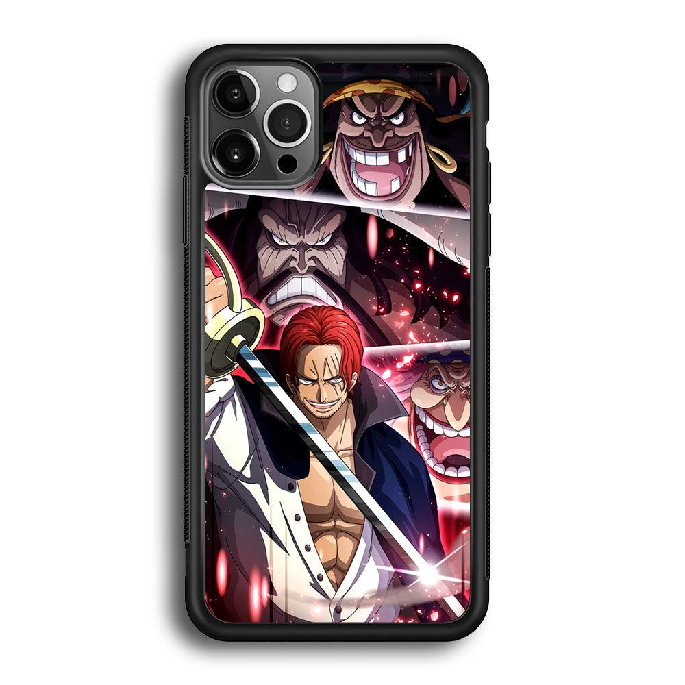 One Piece Shanks The Yonko iPhone 12 Pro Case-Rubber Black (2D Case)-Oxvistore
