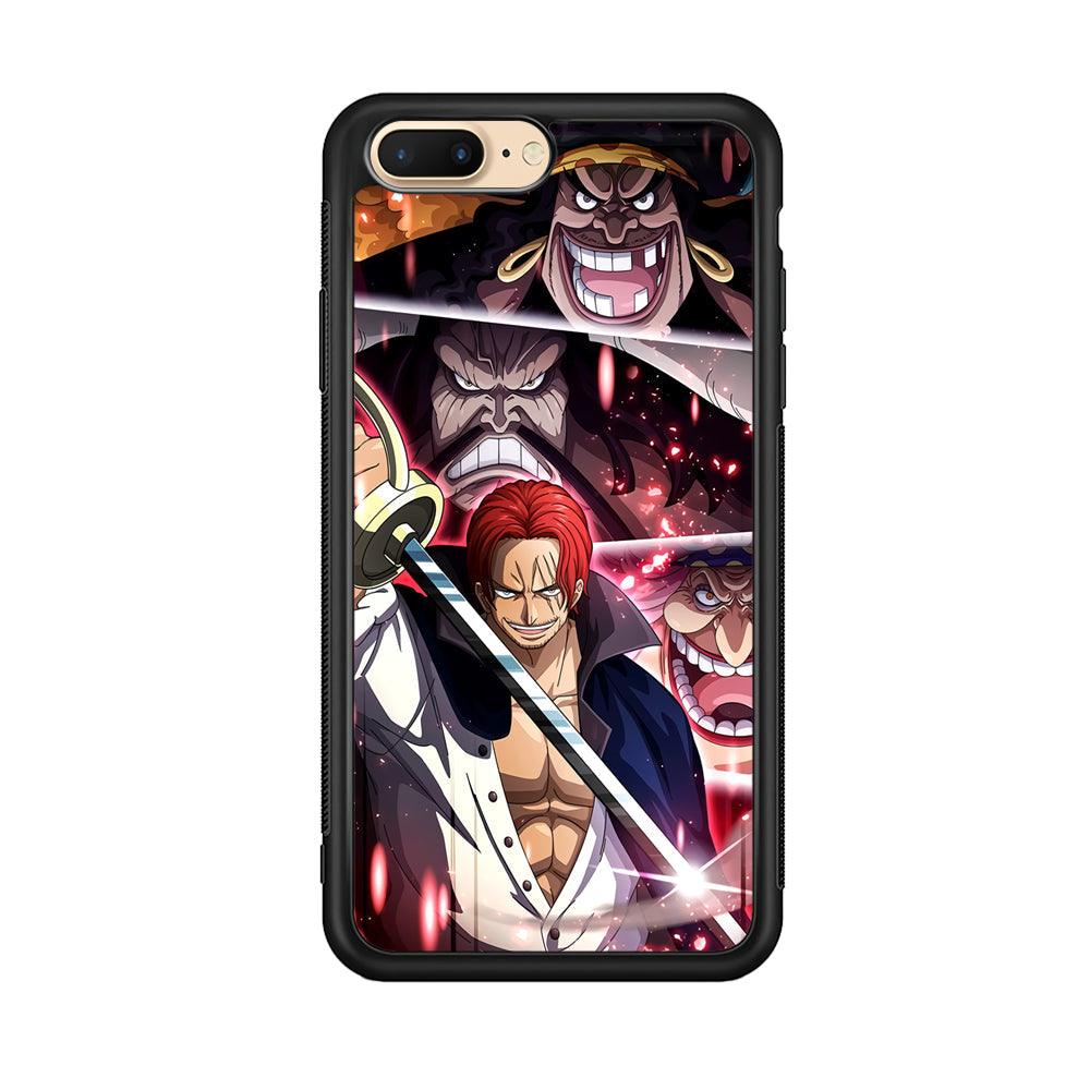 One Piece Shanks The Yonko iPhone 8 Plus Case-Rubber Black (2D Case)-Oxvistore