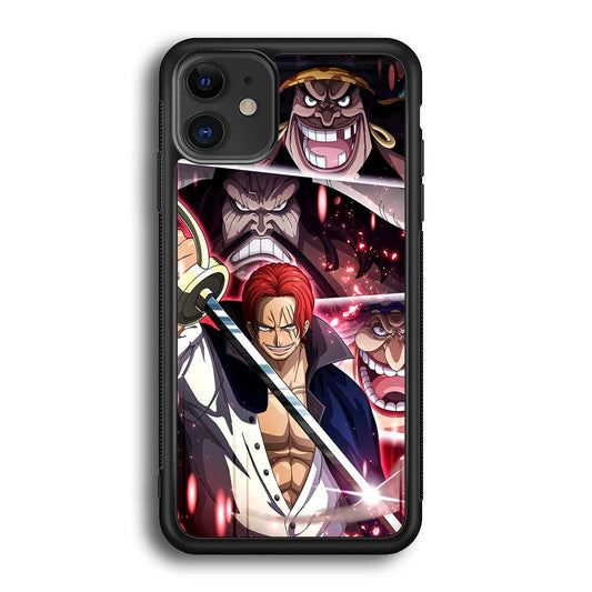 One Piece Shanks The Yonko iPhone 11 Case-Rubber Black (2D Case)-Oxvistore