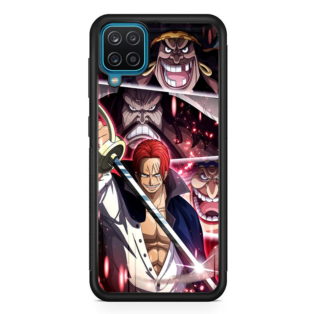 One Piece Shanks The Yonko Samsung Galaxy A12 Case-Rubber Black (2D Case)-Oxvistore