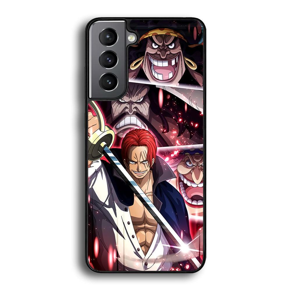 One Piece Shanks The Yonko Samsung Galaxy S22 Plus Case-Rubber Black (2D Case)-Oxvistore