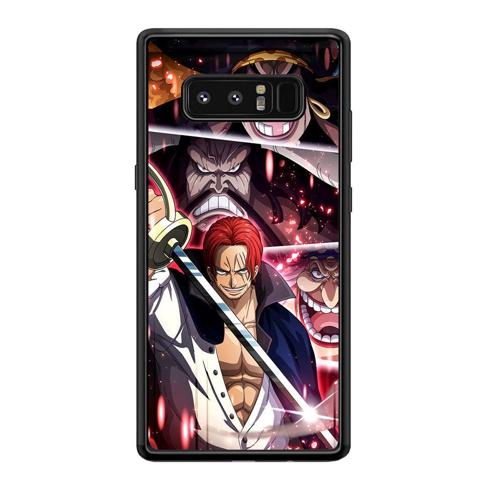 One Piece Shanks The Yonko Samsung Galaxy Note 8 Case-Rubber Black (2D Case)-Oxvistore