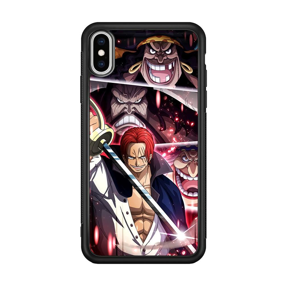 One Piece Shanks The Yonko iPhone X Case-Rubber Black (2D Case)-Oxvistore