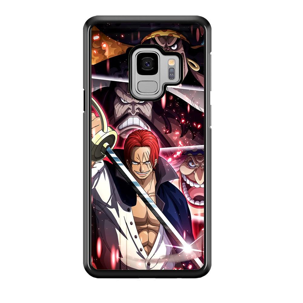 One Piece Shanks The Yonko Samsung Galaxy S9 Case-Rubber Black (2D Case)-Oxvistore